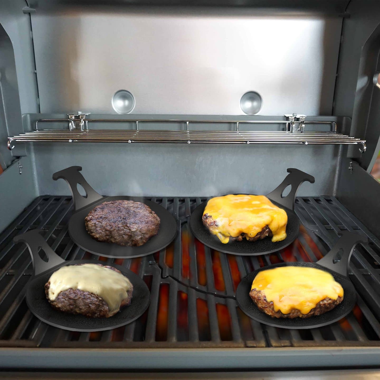 Arteflame 6" Burger Pucks - Grill Juicy Good Burgers with Arteflame Mini Griddles for BBQ Grills (set of 2) - Tampa soil911.com