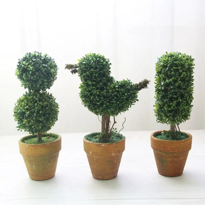 Artificial Heart Star Round Potted Bonsai Ornament
