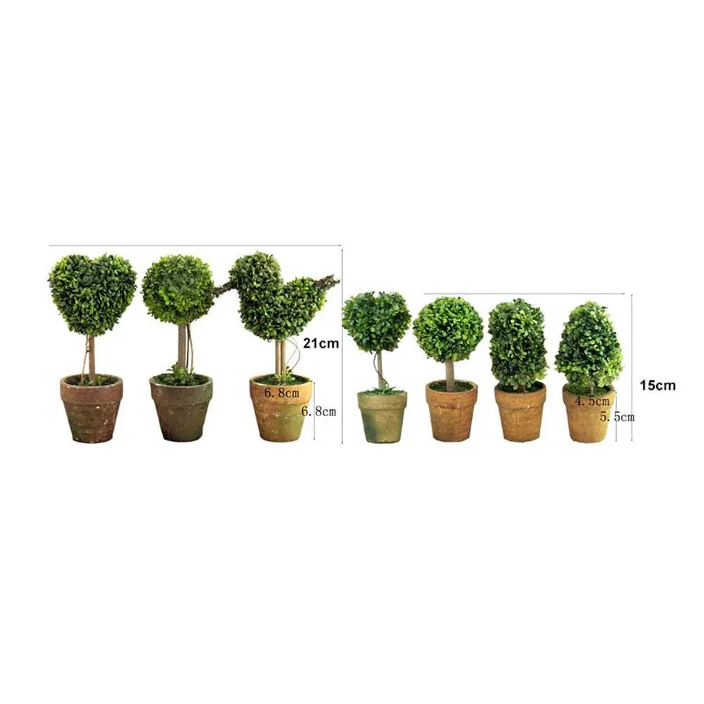 Artificial Heart Star Round Potted Bonsai Ornament