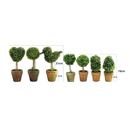 Artificial Heart Star Round Potted Bonsai Ornament