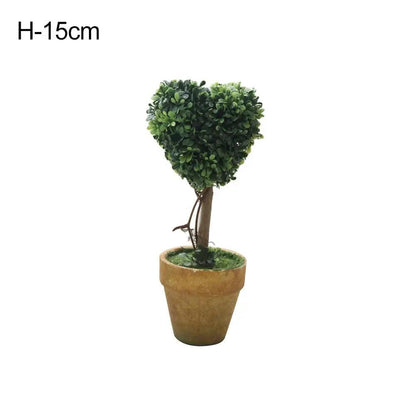 Artificial Heart Star Round Potted Bonsai Ornament