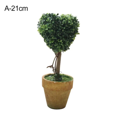 Artificial Heart Star Round Potted Bonsai Ornament
