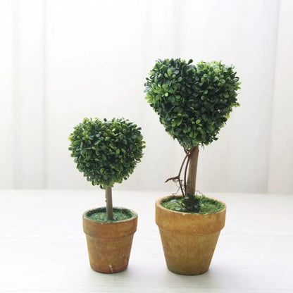 Artificial Heart Star Round Potted Bonsai Ornament