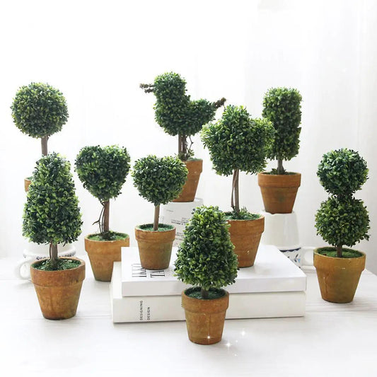Artificial Heart Star Round Potted Bonsai Ornament