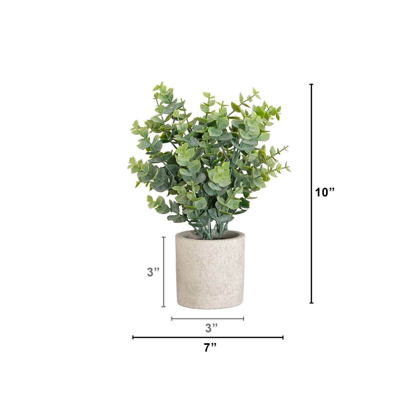 Artificial baby blue eucalyptus in a textured beige decorative planter set of 3 on Tampa Home & Garden Store