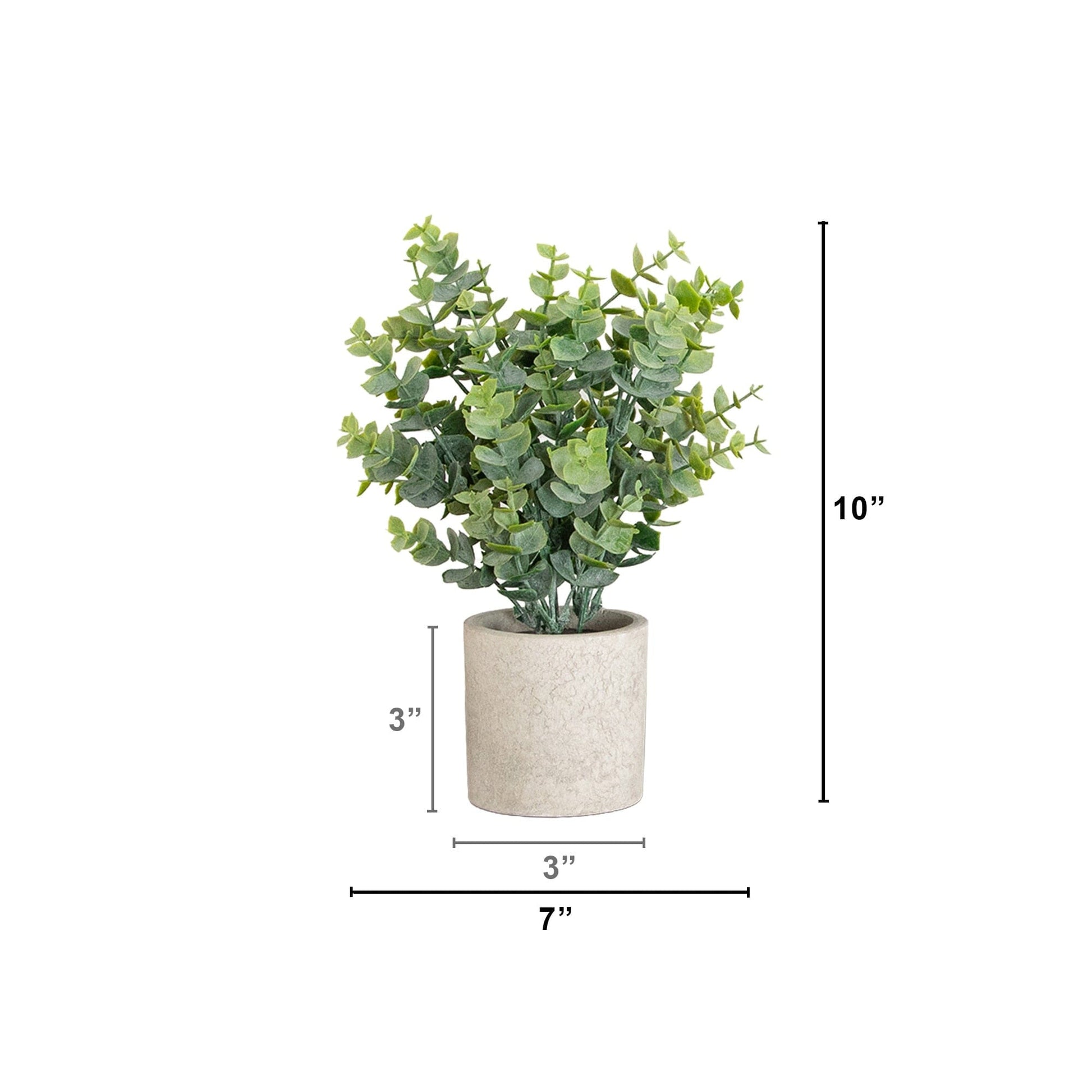 Artificial baby blue eucalyptus in a textured beige decorative planter set of 3 on Tampa Home & Garden Store