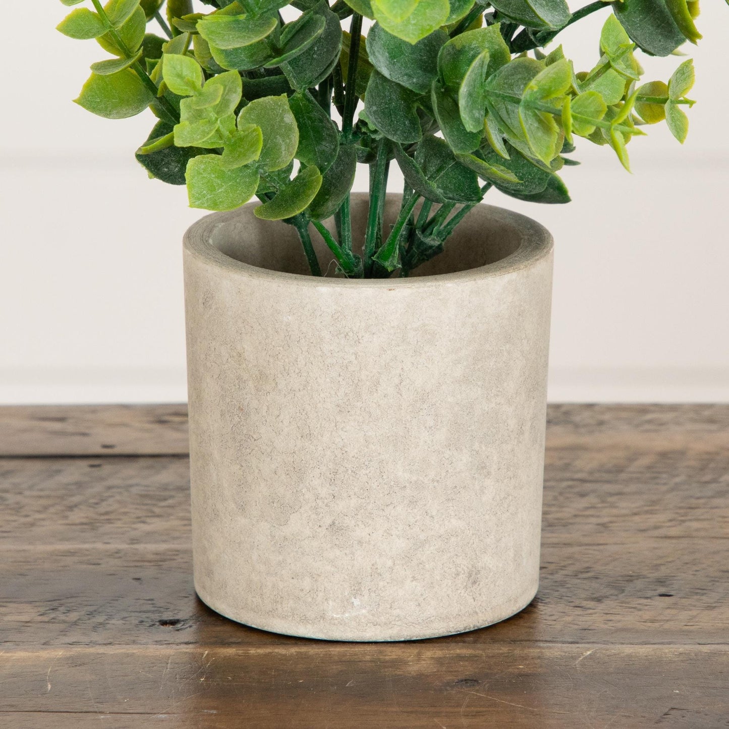 10in Artificial Baby Blue Eucalyptus in gray textured planter, set of 3 by Nearly Natural on Tampa Home & Garden Store