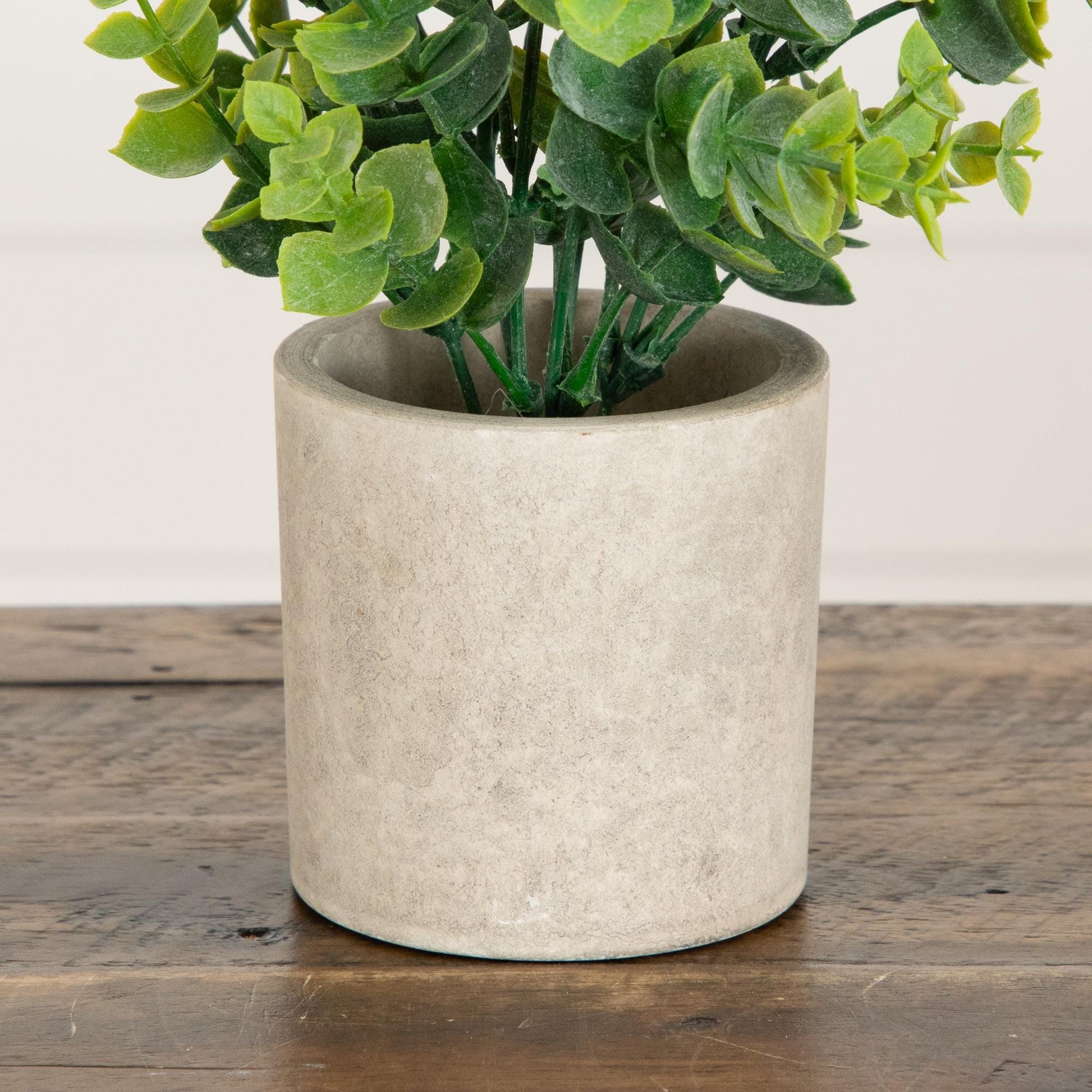 10in Artificial Baby Blue Eucalyptus in gray textured planter, set of 3 by Nearly Natural on Tampa Home & Garden Store