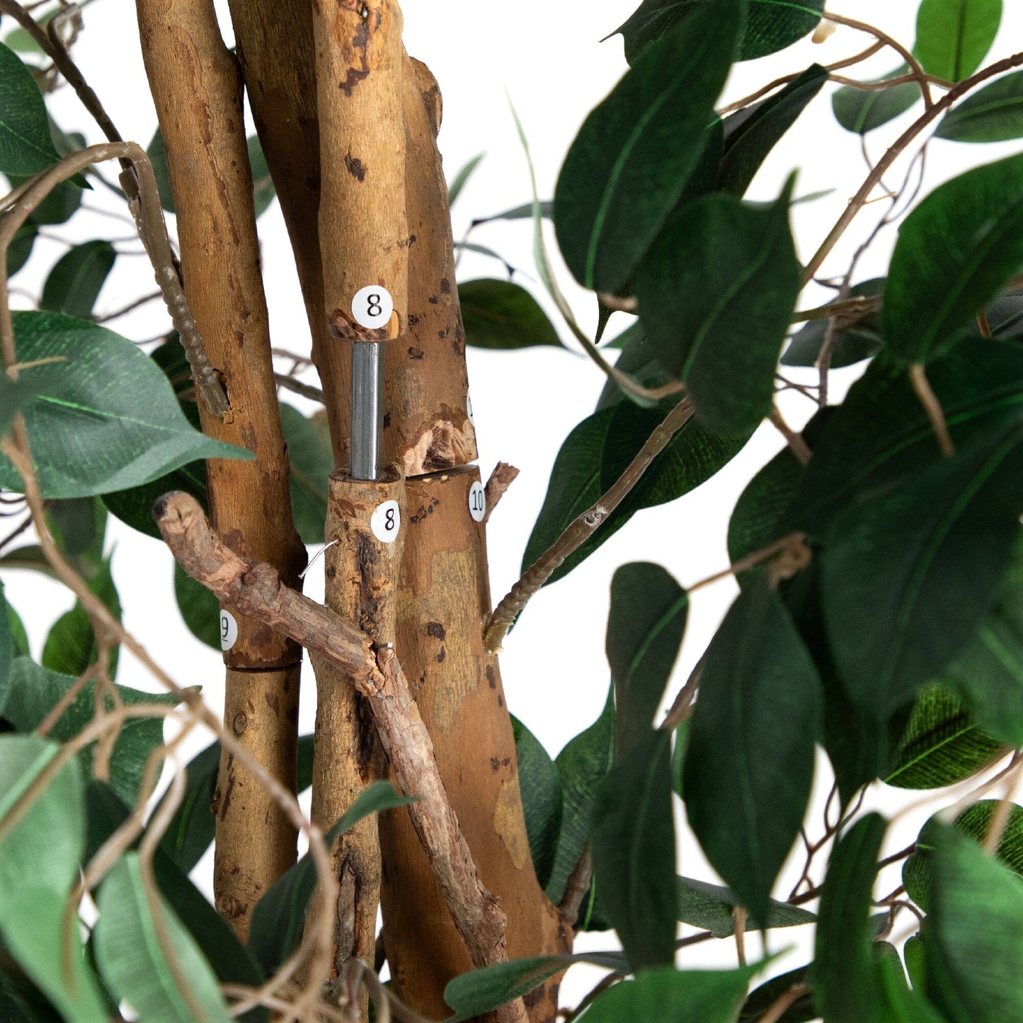 10’ Artificial Ficus Tree with Natural Trunk by Nearly Natural, dark green leaves on Tampa Home & Garden Store