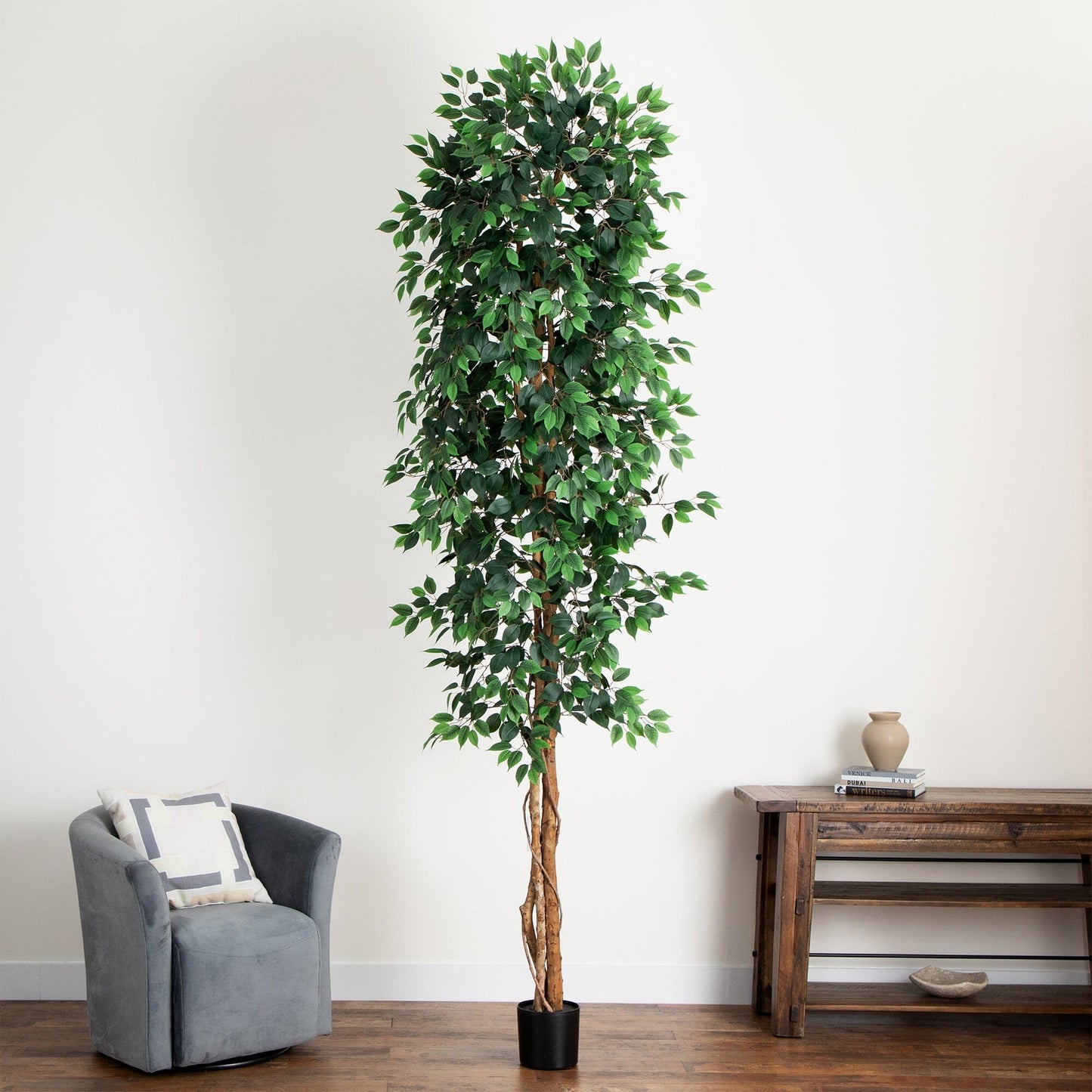 10' Artificial Ficus Tree with Natural Trunk by Nearly Natural on Tampa Home & Garden Store