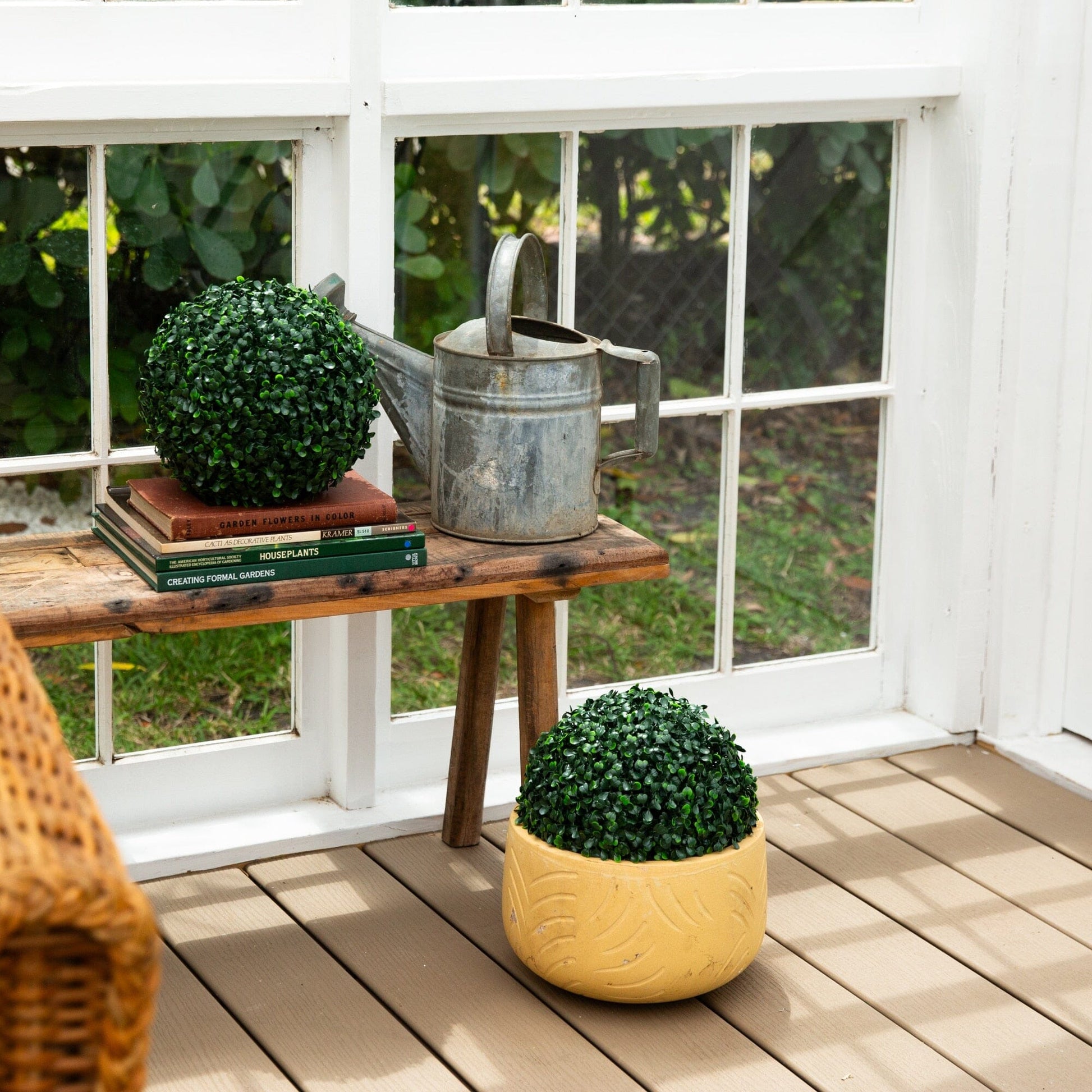Nearly Natural 8-inch UV-resistant artificial boxwood ball set of 4 for indoor/outdoor use on Tampa Home & Garden Store