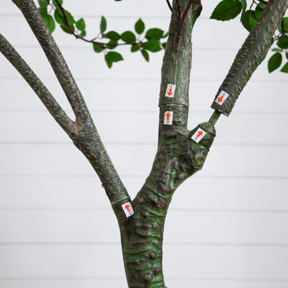 10' Minimalist Citrus Artificial Tree by Nearly Natural with textured brown trunk and green moss accents on Tampa Home & Garden Store