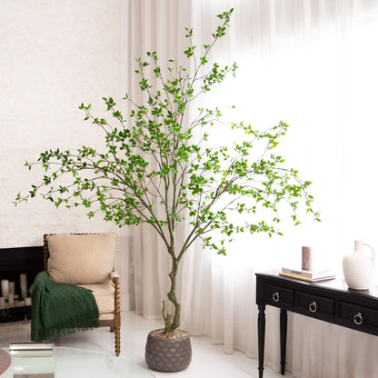 10' Minimalist Citrus Artificial Tree by Nearly Natural, tall indoor tree with green leaves on Tampa Home & Garden Store