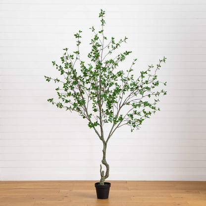 10' Minimalist Citrus Artificial Tree Nearly Natural with trunk and green leaves in pot on Tampa Home & Garden Store