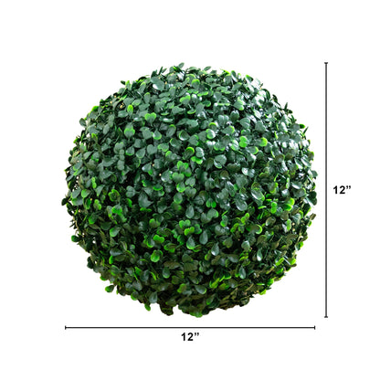Nearly Natural 12-inch UV-resistant artificial boxwood ball topiary set of 2 indoor outdoor on Tampa Home & Garden Store