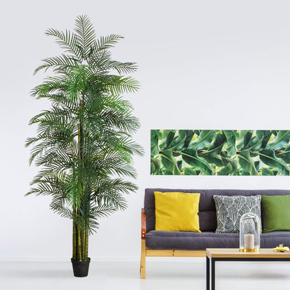 11' UV Resistant Artificial Areca Palm Tree by Nearly Natural in black pot, tall indoor/outdoor on Tampa Home & Garden Store