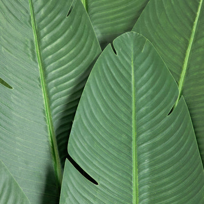 12' Artificial Traveler's Palm Tree leaf close-up, green foliage by Nearly Natural on Tampa Home & Garden Store