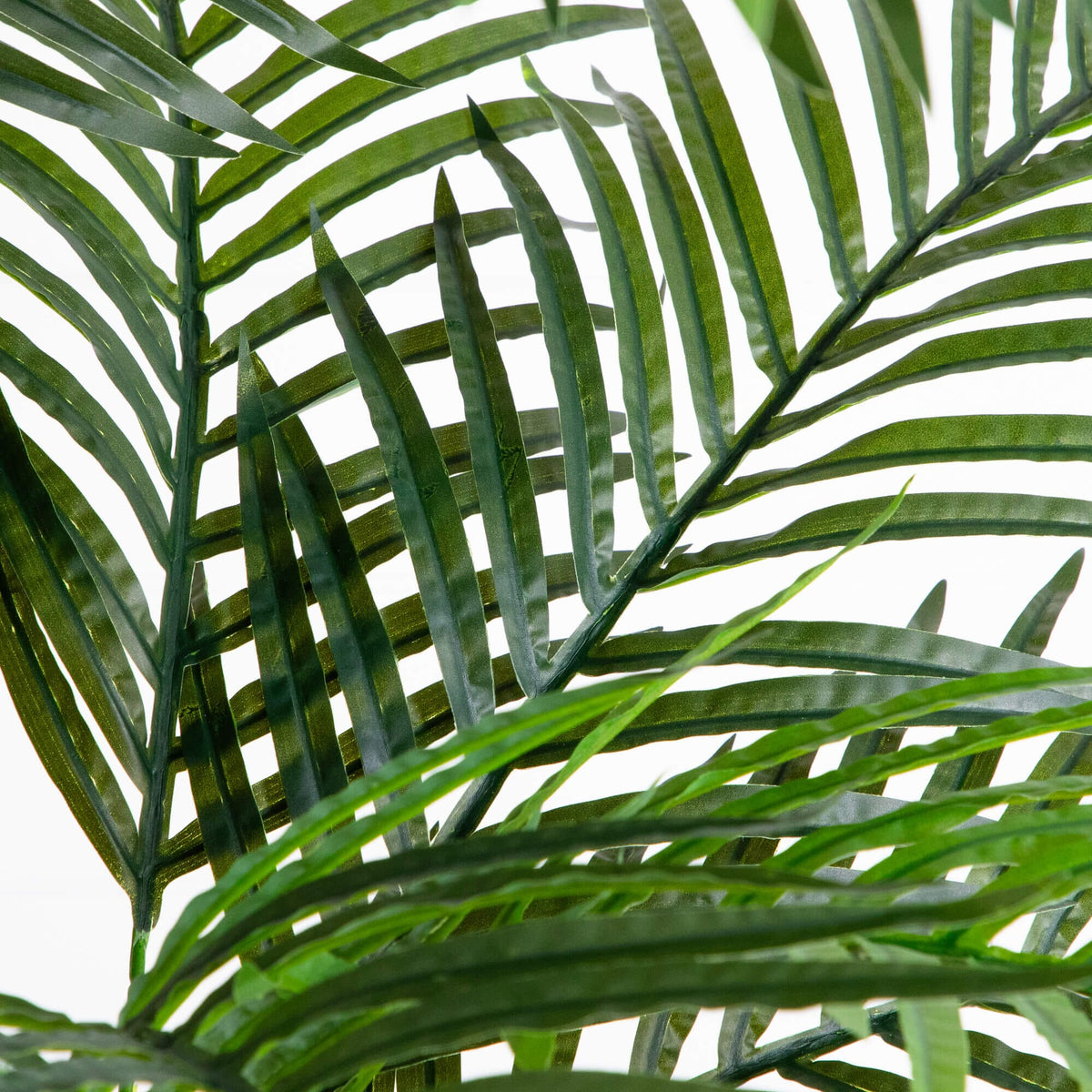 Artificial Areca palm tree fronds close-up; UV resistant green leaves, Nearly Natural on Tampa Home & Garden Store