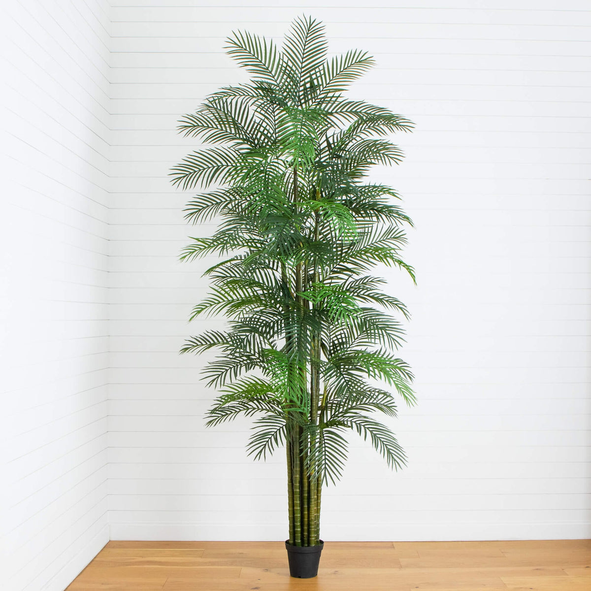 Artificial Areca Palm Tree 12 ft UV-resistant Nearly Natural indoor/outdoor palm in black pot on Tampa Home & Garden Store