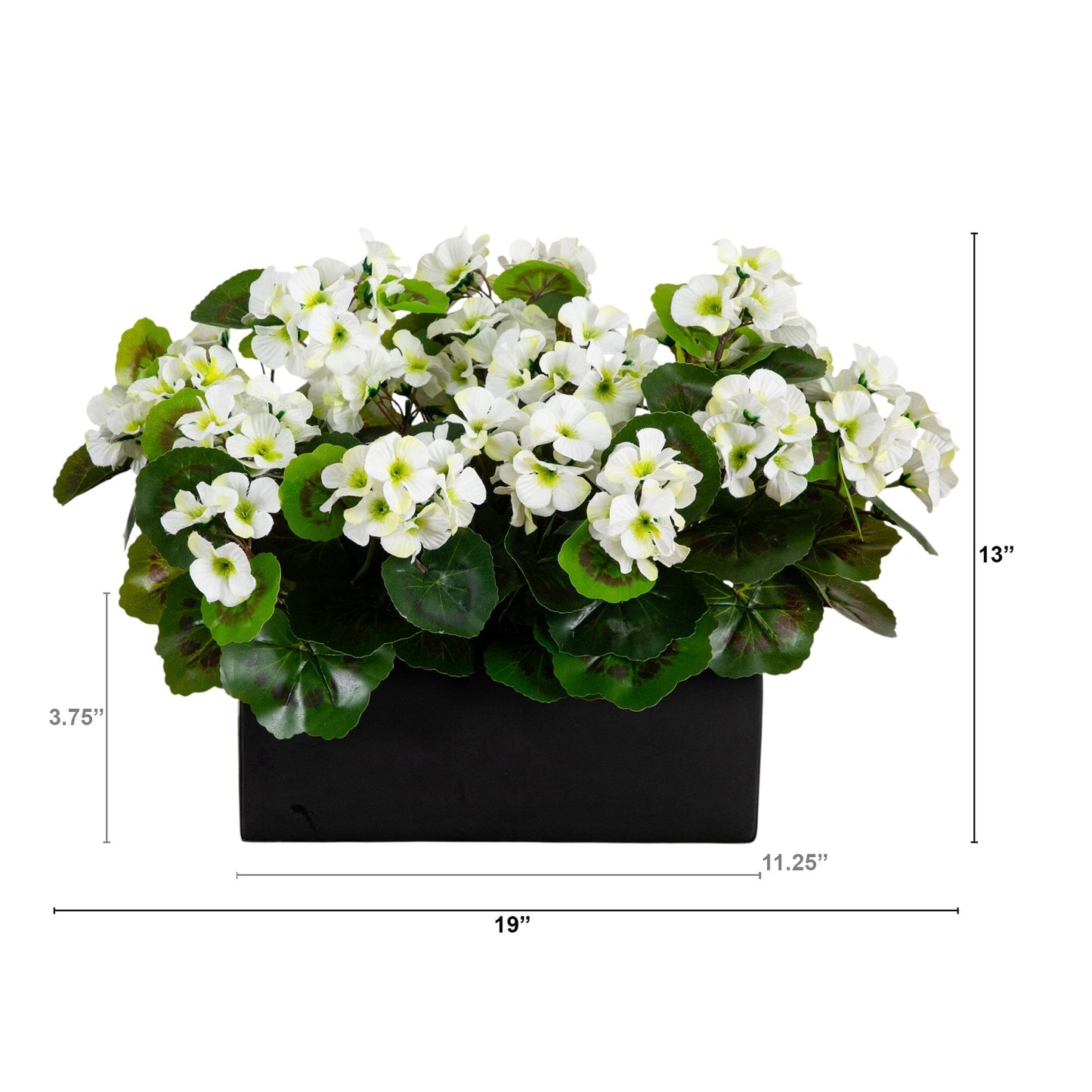 Artificial Geranium in Rectangular Planter UV Resistant (Indoor/Outdoor)