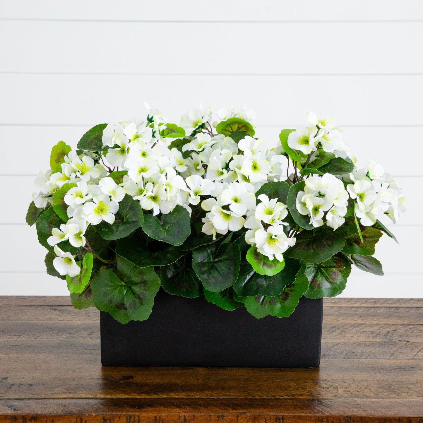 Artificial Geranium in Rectangular Planter UV Resistant (Indoor/Outdoor)