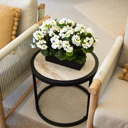 Artificial Geranium in Rectangular Planter UV Resistant (Indoor/Outdoor)