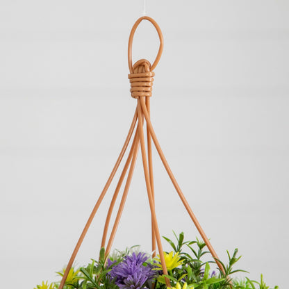 Hanging basket Nearly Natural dandelion & rosemary 13 in UV resistant artificial set of 2 on Tampa Home & Garden Store