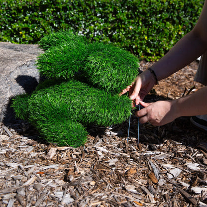 13-inch UV-resistant Nearly Natural artificial grass topiary ball in green indoor/outdoor on Tampa Home & Garden Store
