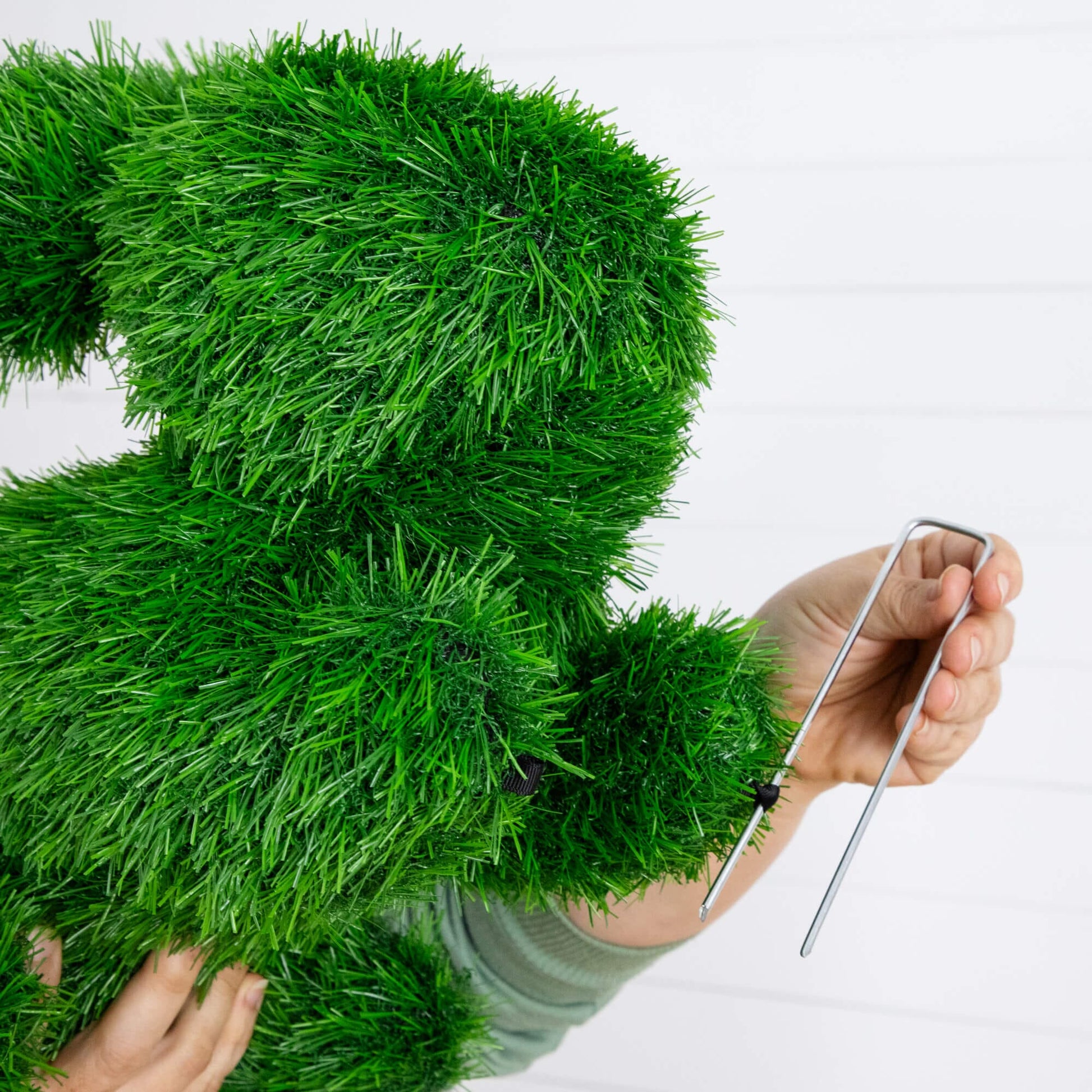 Nearly Natural 13in UV resistant artificial grass topiary ball for indoor outdoor use on Tampa Home & Garden Store