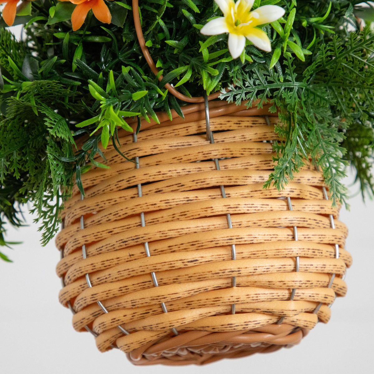Artificial Lily and Mixed Greens hanging basket 13in UV resistant set of 2 Nearly Natural on Tampa Home & Garden Store