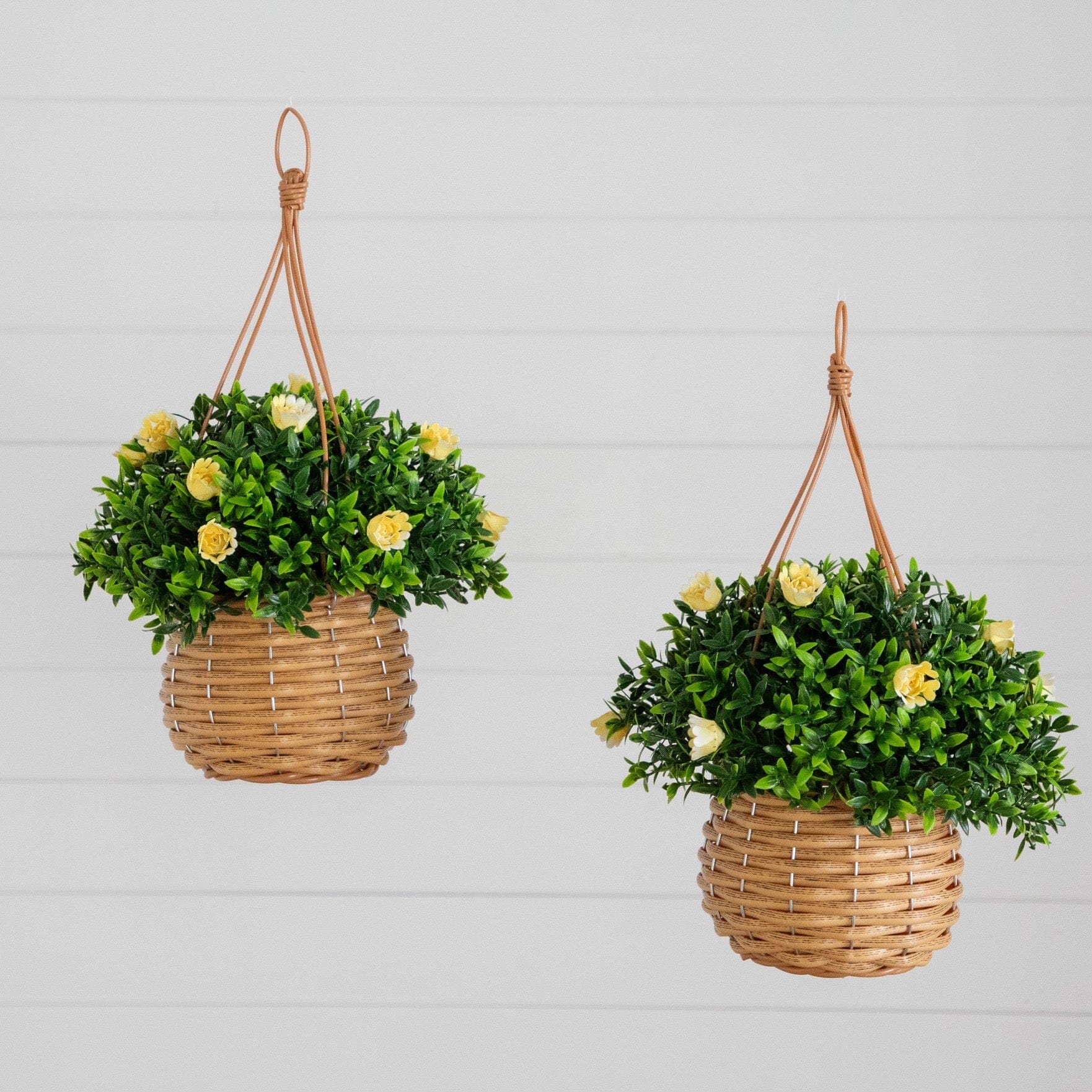 13in UV resistant artificial mini rose and aptenia hanging basket set of 2 indoors outdoors on Tampa Home & Garden Store