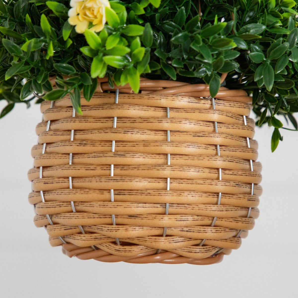 Hanging basket with artificial mini rose and aptenia, 13” UV resistant, set of 2, Nearly Natural on Tampa Home & Garden Store