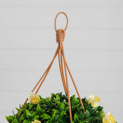 13-inch UV-resistant artificial mini rose and aptenia hanging basket set of 2 woven on Tampa Home & Garden Store