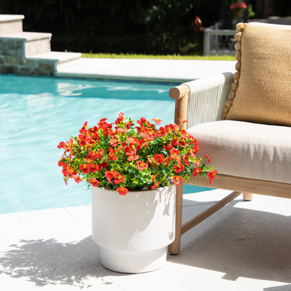 13in UV resistant artificial pansy bush set of 12, red blooms by Nearly Natural use on Tampa Home & Garden Store