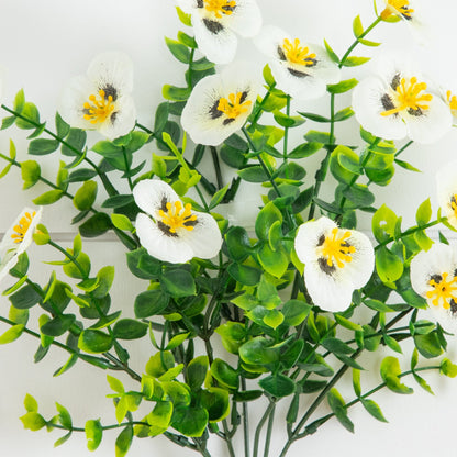 13in UV Resistant Artificial Pansy Bush 12 Nearly Natural white flowers Indoor Outdoor on Tampa Home & Garden Store