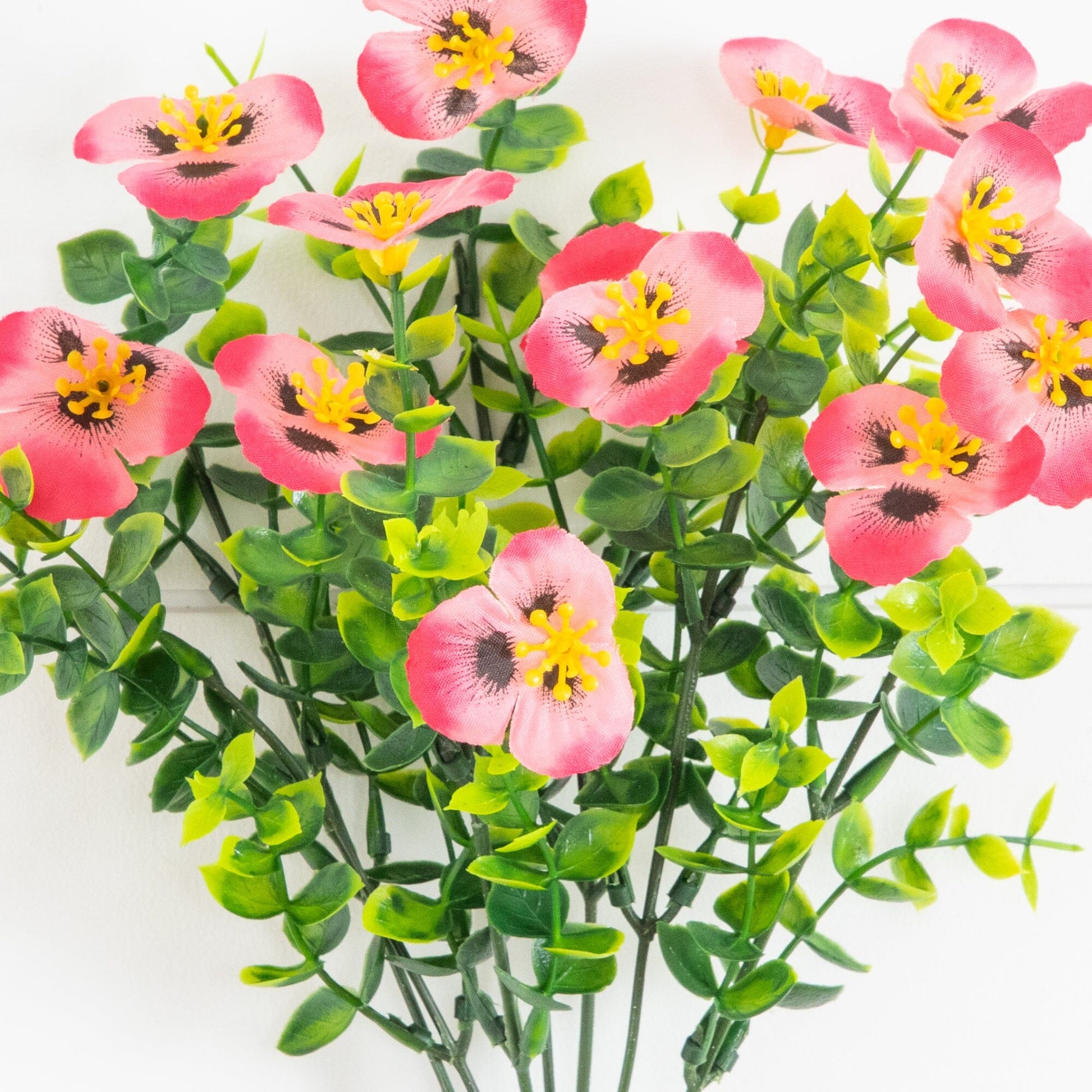 Artificial pansy bush set of 12, 13in, UV resistant, Nearly Natural indoor/outdoor on Tampa Home & Garden Store