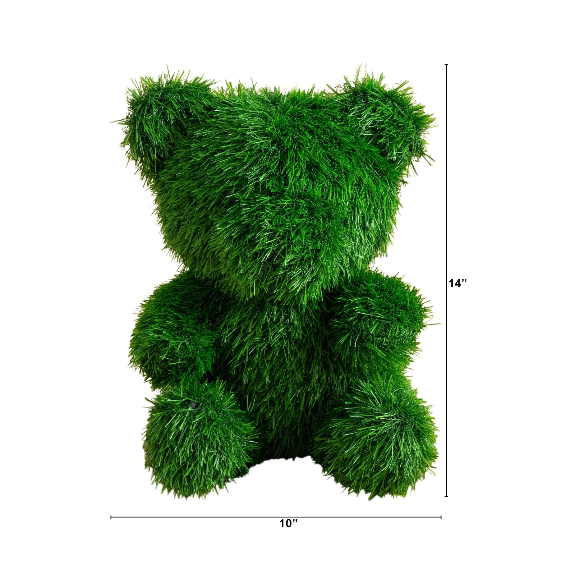 14in UV resistant artificial grass topiary bear Nearly Natural for indoor outdoor use on Tampa Home & Garden Store