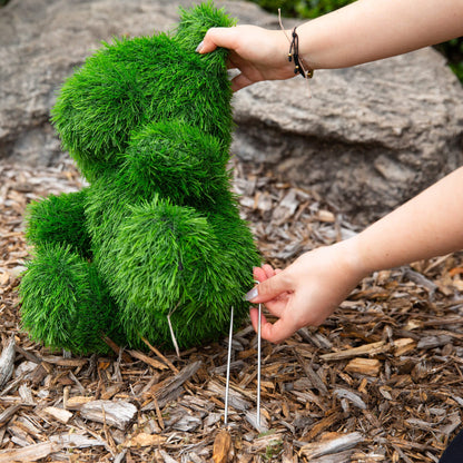 Bear topiary, 14in UV-resistant artificial grass, plush green garden decor for outdoor on Tampa Home & Garden Store