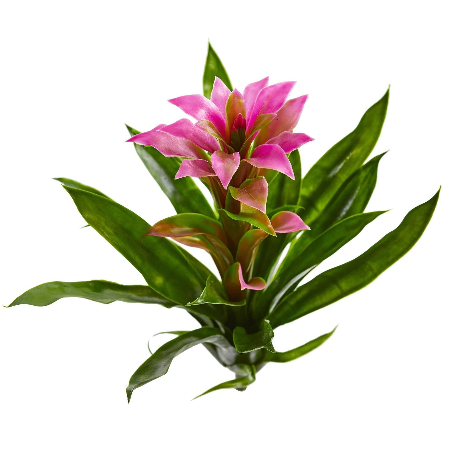 Bromelia artificial de 15 pulgadas (juego de 4)