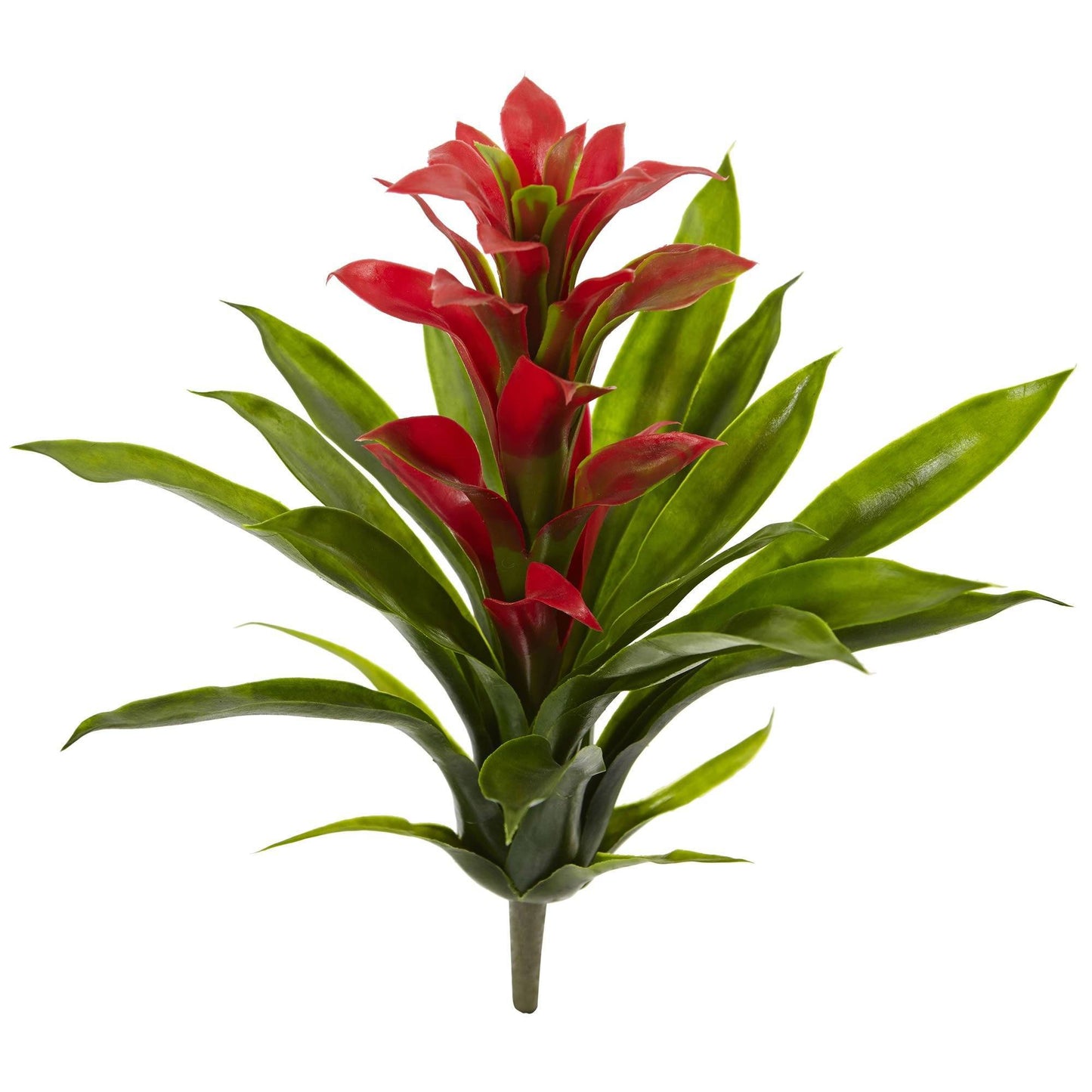 Bromelia artificial de 15 pulgadas (juego de 4)