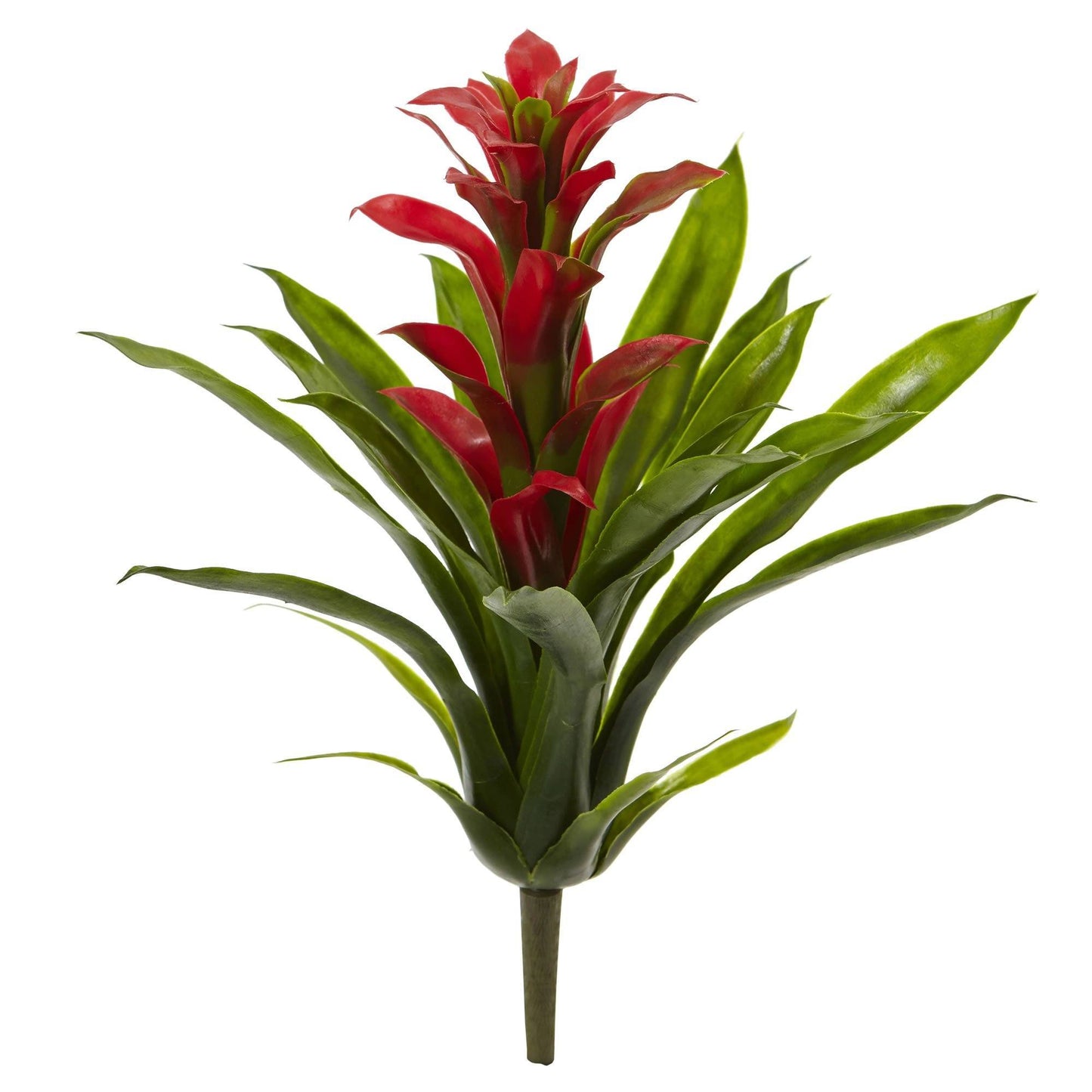 Bromelia artificial de 15 pulgadas (juego de 4)