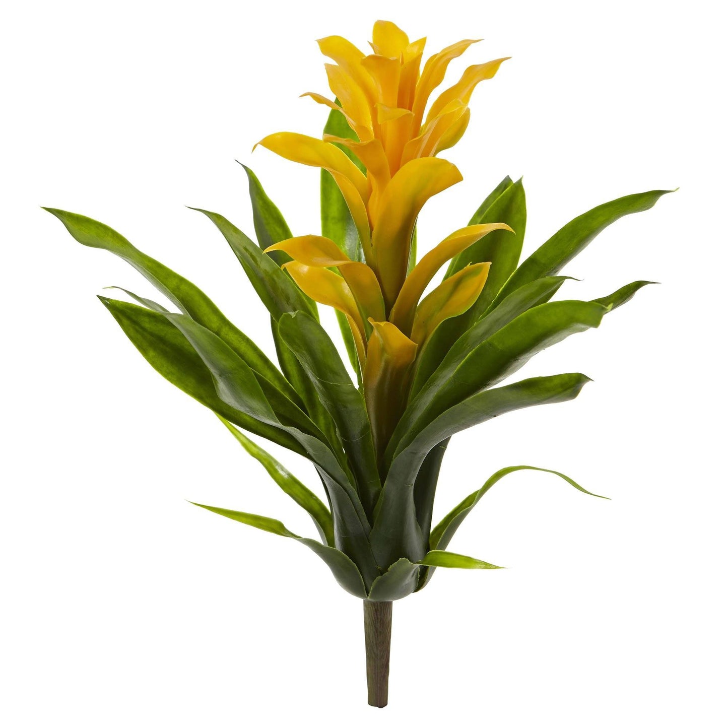 Bromelia artificial de 15 pulgadas (juego de 4)