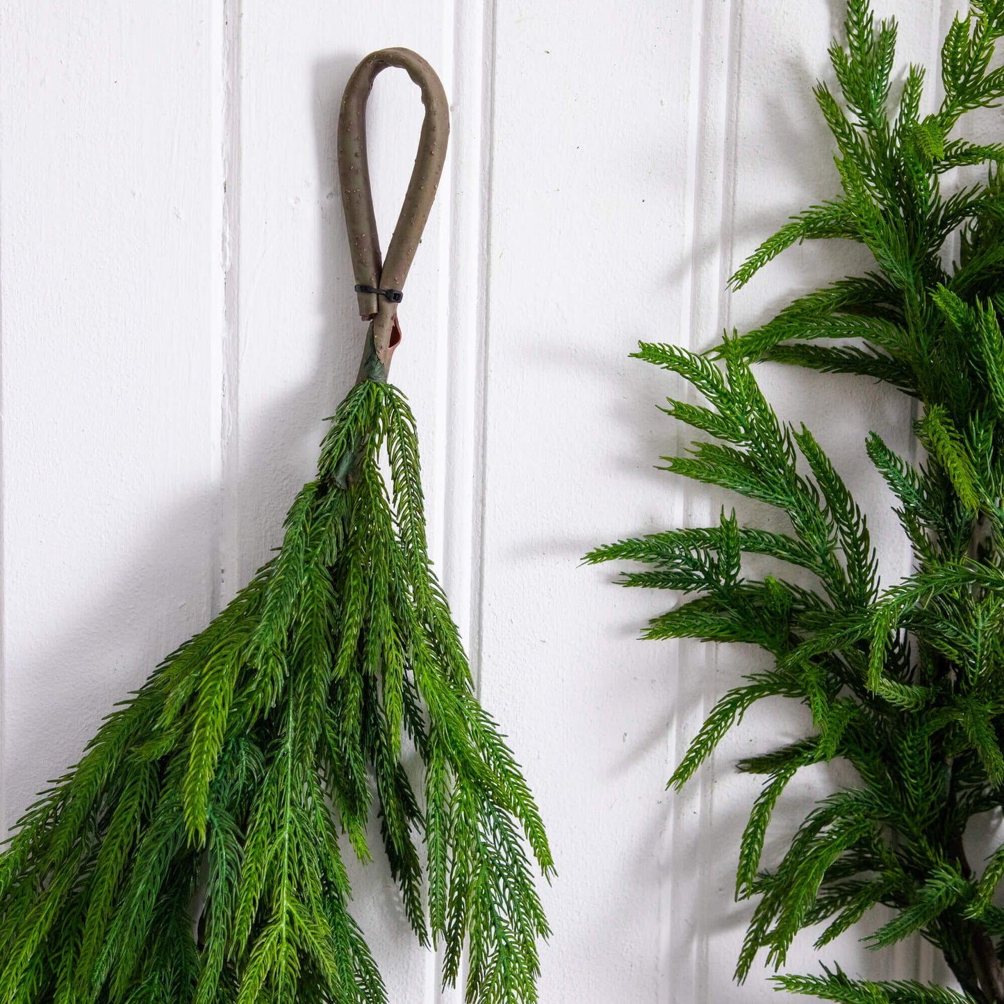 15' Artificial Real Touch Norfolk Island Pine Garland, bright green fronds, Nearly Natural on Tampa Home & Garden Store