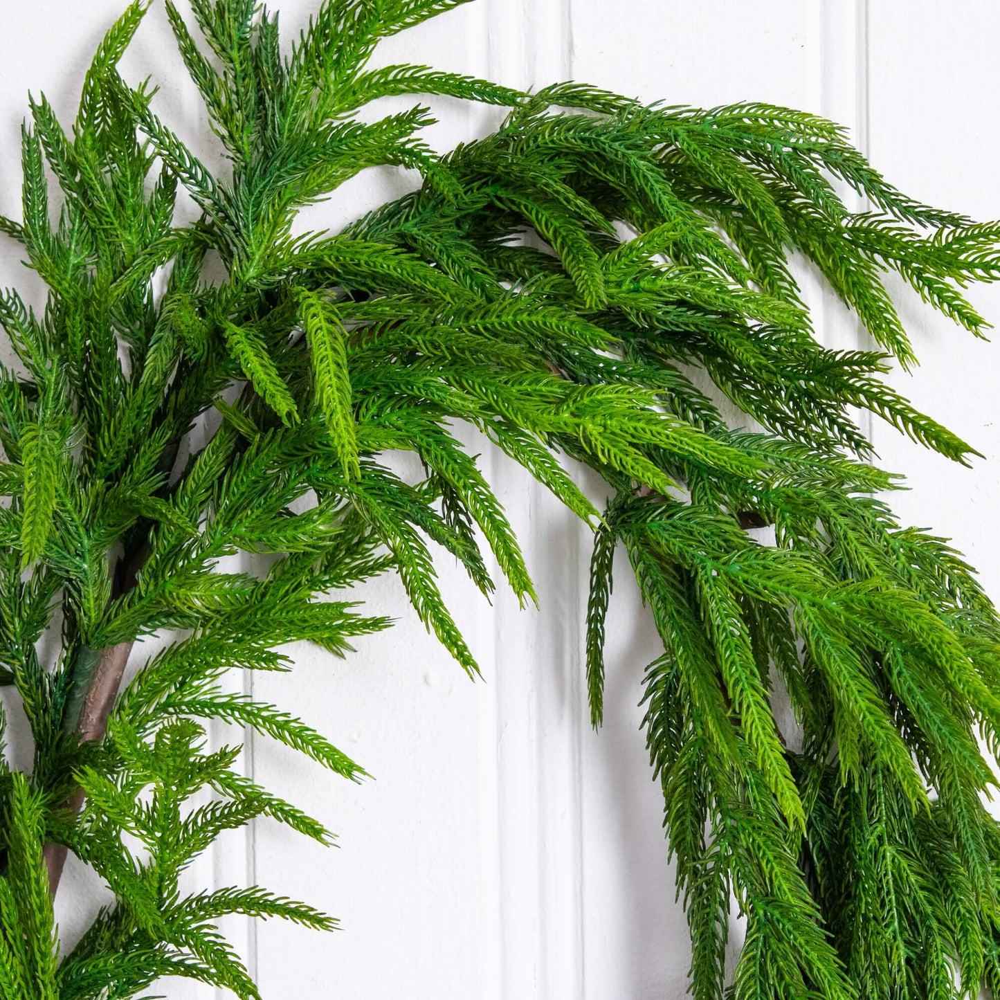 Norfolk Island Pine garland artificial real-touch needles Nearly Natural natural look on Tampa Home & Garden Store