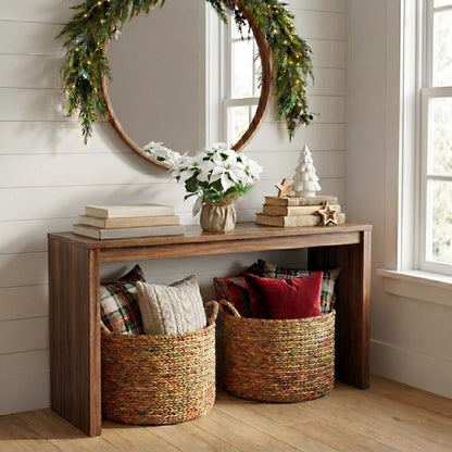 16in Artificial Poinsettia Arrangement Burlap Planter Nearly Natural, Artificial Flowering Plants on Tampa Home & Garden Store