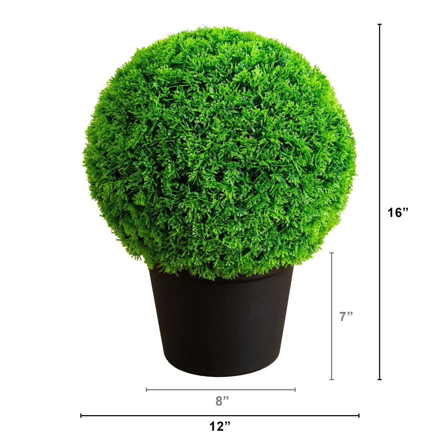 16-inch UV-resistant artificial Mediterranean Cypress topiary plant in pot; Nearly Natural green on Tampa Home & Garden Store