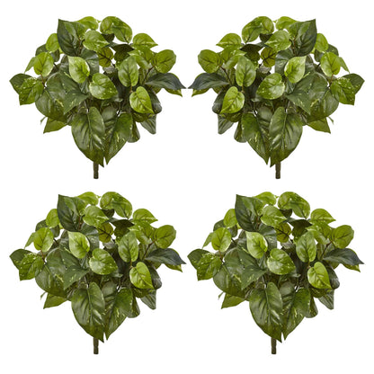 16in Pothos artificial plant set of 6, four green-leaf faux plants shown by Nearly Natural on Tampa Home & Garden Store