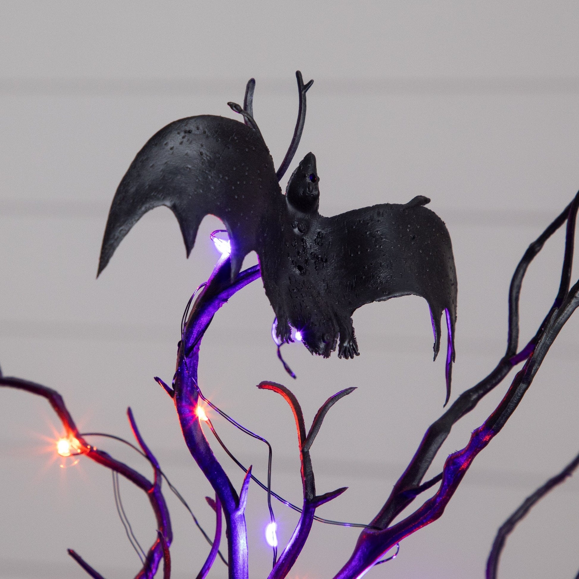 16in Nearly Natural prelit Halloween twig tree with black bats and 20 orange & purple LEDs on Tampa Home & Garden Store
