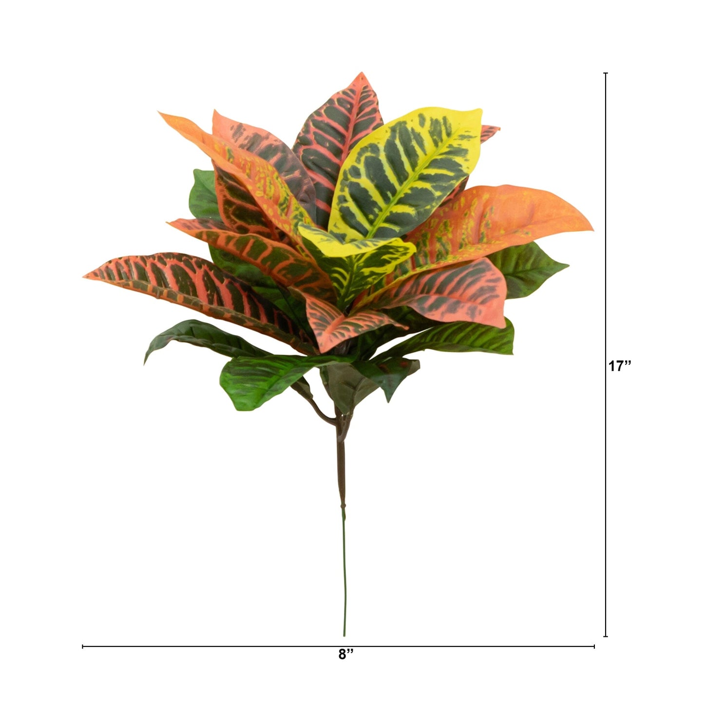 Planta artificial de crotón para jardín de 43 cm (tacto real) (juego de 6)