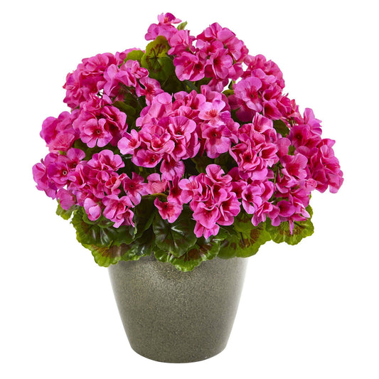 17” Geranium Artificial Plant UV Resistant (Indoor/Outdoor) - Tampa Home & Garden Store